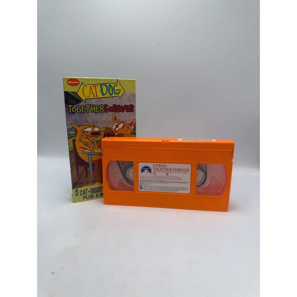 CatDog Together Forever VHS Orange Tape Nickelodeon 1999 5 Cartoons Bonus Short